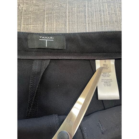 Tahari Straight Leg Pocketless Dress Pants, Black, Size 6 - Picture 3 of 5